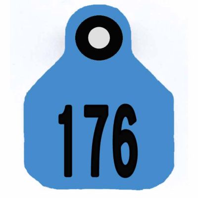 Y-TEX All-American Numbered ID Cattle Tags, 2 pc., 176-200, Mini, Blue, 25-Pack, 6308176