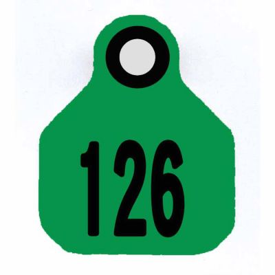 Y-TEX All-American Numbered ID Cattle Tags, 2 pc., 126-150, Mini, Green, 25-Pack, 6310126