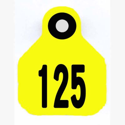 Y-TEX All-American Numbered ID Cattle Tags, 2 pc., 101-125, Mini, Yellow, 25-Pack