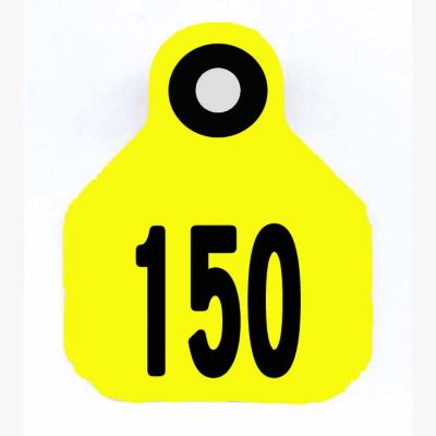 Y-TEX All-American Numbered ID Cattle Tags, 2 pc., 126-150, Mini, Yellow, 25-Pack, 6312126