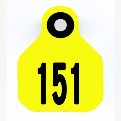 Y-TEX All-American Numbered ID Cattle Tags, 2 pc., 151-175, Mini, Yellow, 25-Pack