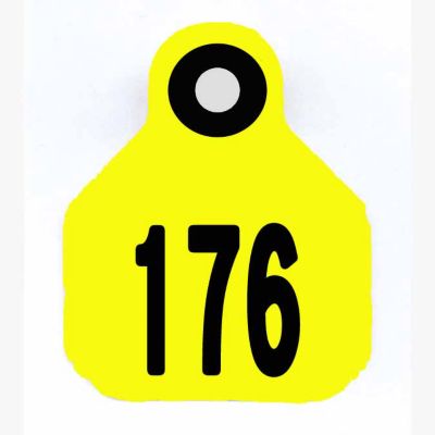 Y-TEX All-American Numbered ID Cattle Tags, 2 pc., 176-200, Mini, Yellow, 25-Pack