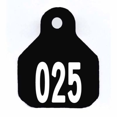 Y-TEX Numbered All-American ID Cattle Tags, 2 pc., 001-025, Mini, Black, 25-Pack
