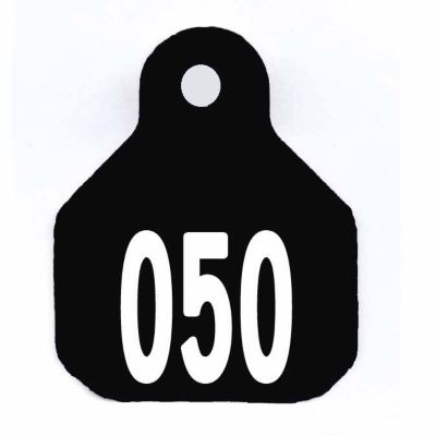 Y-TEX All-American Numbered ID Cattle Tags, 2 pc., 026-050, Mini, Black, 25-Pack, 6314026