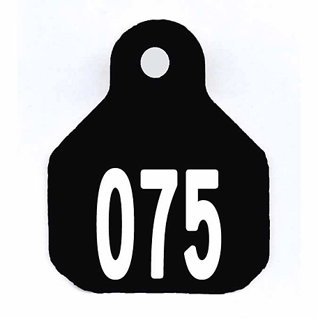 Y-TEX All-American Numbered ID Cattle Tags, 2 pc., 051-075, Mini, Black, 25 pk.