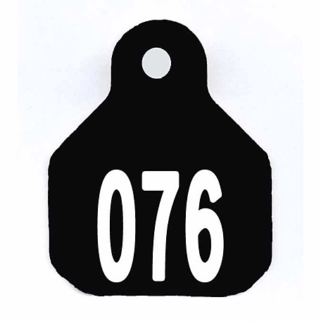 Y-TEX All-American Numbered ID Cattle Tags, 2 pc., 076-100, Mini, Black, 25-Pack, 6314076