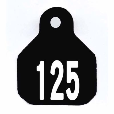 Y-TEX All-American Numbered ID Cattle Tags, 2 pc., 101-125, Mini, Black, 25-Pack