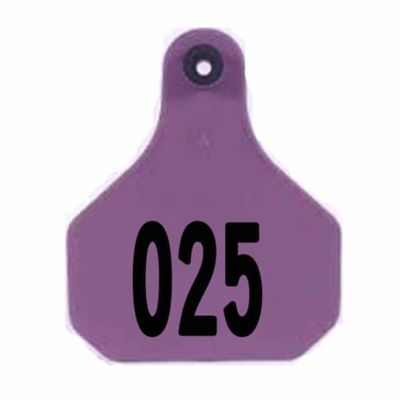 Y-TEX All-American Numbered ID Cattle Tags, 2 pc., 001-025, Mini, Purple, 25-Pack