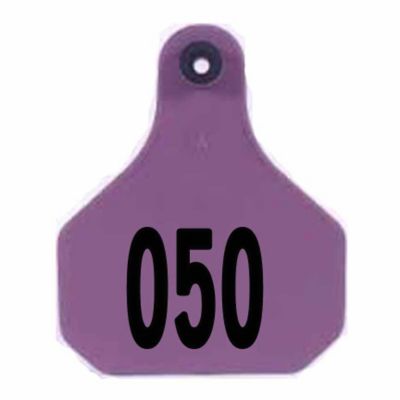 Y-TEX All-American Numbered ID Cattle Tags, 2 pc., 026-050, Mini, Purple, 25-Pack, 6316026
