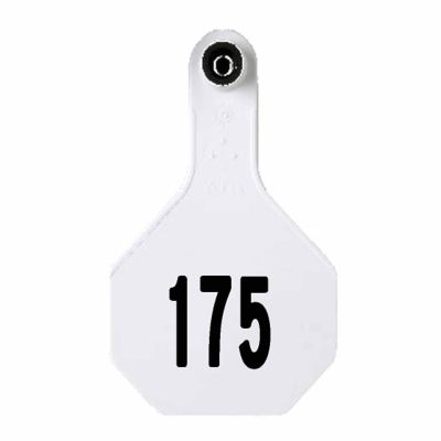 Y-TEX All-American Numbered ID Cattle Tags, 2 pc., 151-175, Small, White, 25-Pack, 7500151