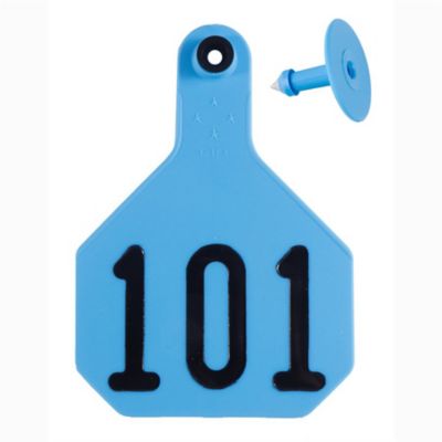 Image showing  Numbered All-American ID Cattle Tags, 2 pc., 101-125, Small, Blue, 25-Pack