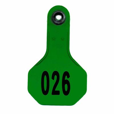 Y-TEX All-American Numbered ID Cattle Tags, 2 pc., 026-050, Small, Green, 25-Pack