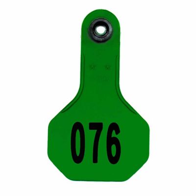 Y-TEX All-American Numbered ID Cattle Tags, 2 pc., 076-100, Small, Green, 25-Pack