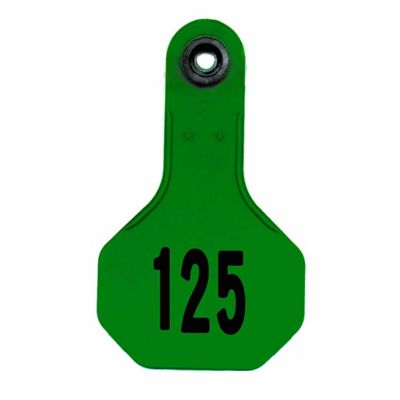 Image showing  All-American Numbered ID Cattle Tags, 2 pc., 101-125, Small, Green, 25-Pack, 7510101