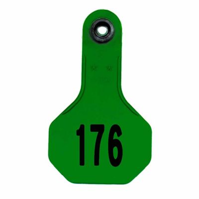 Y-TEX All-American Numbered ID Cattle Tags, 2 pc., 176-200, Small, Green, 25-Pack