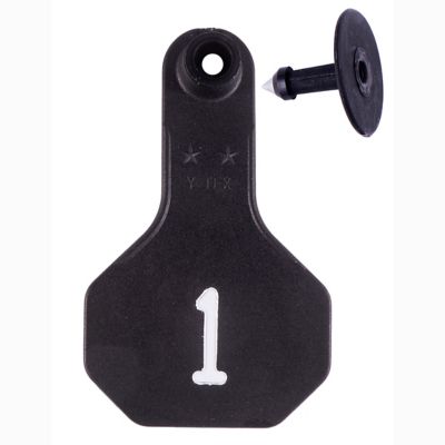 Y-TEX Numbered All-American ID Cattle Tags, 2 pc., 001-025, Small, Black, 25-Pack