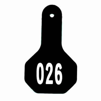 Y-TEX All-American Numbered ID Cattle Tags, 2 pc., 026-050, Small, Black, 25-Pack