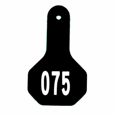 Y-TEX All-American Numbered ID Cattle Tags, 2 pc., 051-075, Small, Black, 25-Pack