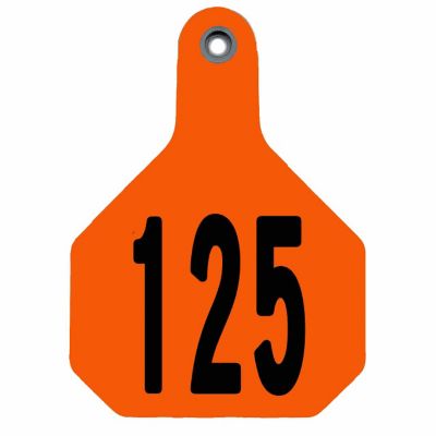 Y-TEX All-American Numbered ID Cattle Tags, 2 pc., 101-125, Medium, Orange, 25-Pack, 7702101