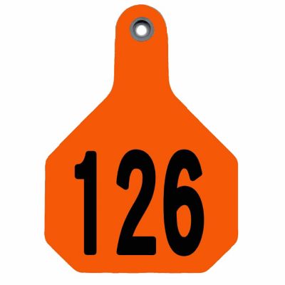 Y-TEX All-American Numbered ID Cattle Tags, 2 pc., 126-150, Medium, Orange, 25-Pack