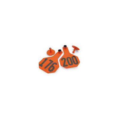 Y-TEX All-American Numbered ID Cattle Tags, 2 pc., 176-200, Medium, Orange, 25-Pack