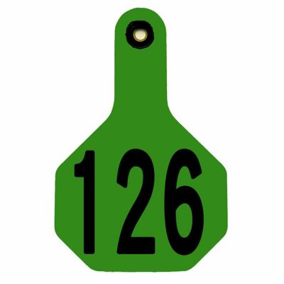 Y-TEX All-American Numbered ID Cattle Tags, 2 pc., 126-150, Medium, Green, 25-Pack