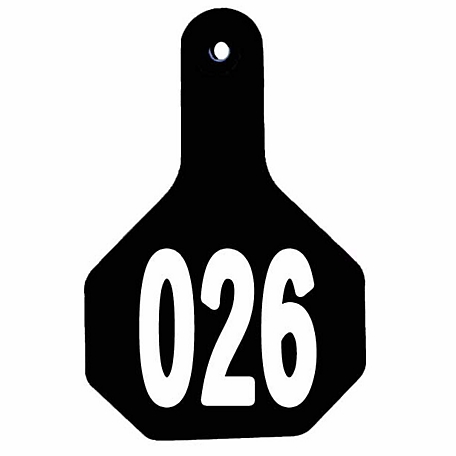 Y-TEX All-American Numbered ID Cattle Tags, 2 pc., 026-050, Medium, Black, 25-Pack, 7714026