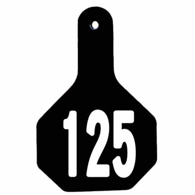 Y-TEX All-American Numbered ID Cattle Tags, 2 pc., 101-125, Medium, Black, 25-Pack, 7714101