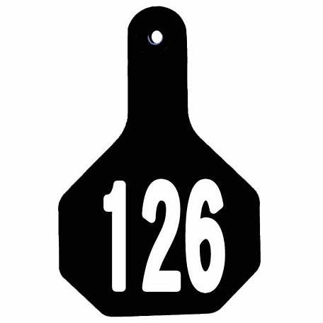 Y-TEX All-American Numbered ID Cattle Tags, 2 pc., 126-150, Medium, Black, 25-Pack, 7714126