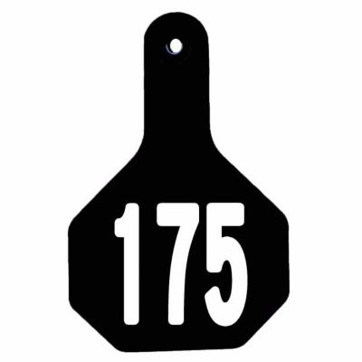 Y-TEX All-American Numbered ID Cattle Tags, 2 pc., 151-175, Medium, Black, 25-Pack, 7714151