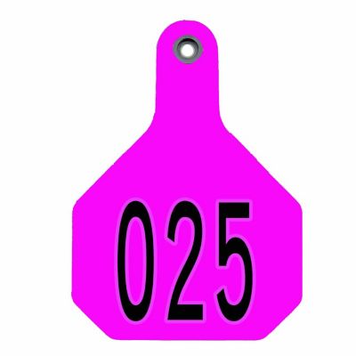 Y-TEX All-American Numbered ID Cattle Tags, 2 pc., 001-025, Medium, Pink, 25-Pack