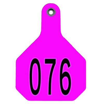 Y-TEX All-American Numbered Plastic Cattle ID Tags, 2 pc., 076-100, Medium, Pink, 25-Pack