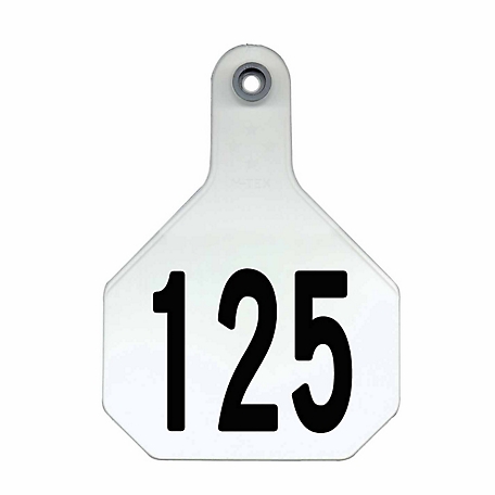 Y-TEX All-American Numbered ID Cattle Tags, 2 pc., 101-125, Large, White, 25 pk.