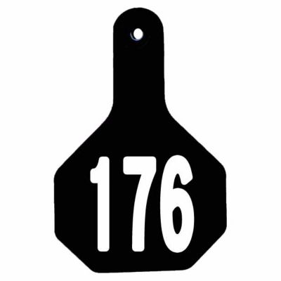 Y-TEX All-American Numbered Plastic Cattle ID Ear Tags, 2 pc., 176-200, Large, 25-Pack