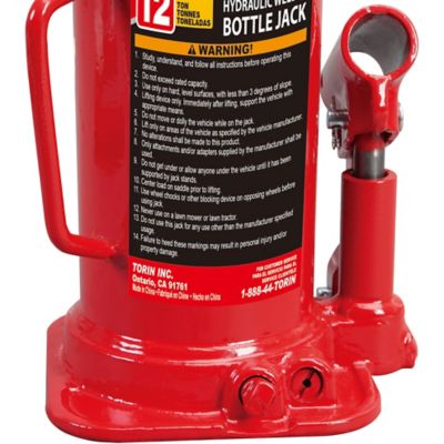 Image showing  12-Ton Big Red Hydraulic Welded Bottle Jack, Red