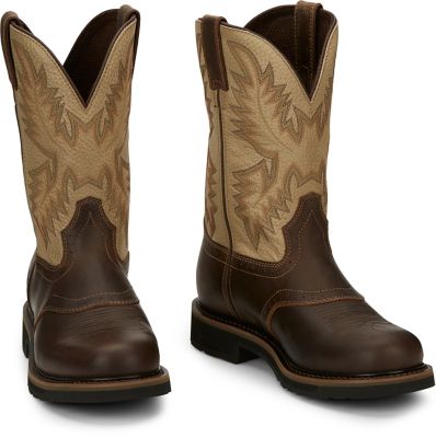 Image showing 7 th Justin Men's Superintendent Cowhide Stampede Collection Round Toe Work Boots, 11 in.