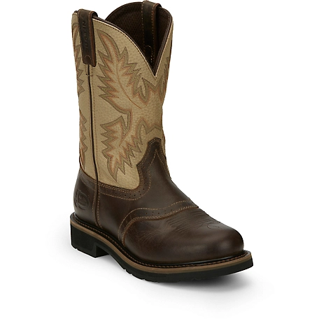 Justin Men's Superintendent Cowhide Stampede Collection Work Boots, 11 in.