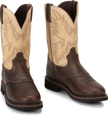 Image showing 6 th Justin Men's Superintendent Cowhide Stampede Collection Round Toe Work Boots, 11 in.