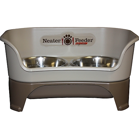Neater Pet Brands Non-Skid Polypropylene Pet Feeder Express for Medium to Large Dogs and Cats, 7 Cups, 2 Bowls
