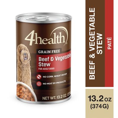 4health Grain Free Adult Beef and Vegetables in Gravy Wet Dog Food, 13.2 oz.