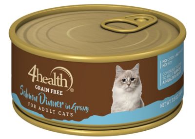 4health Grain Free Adult Shredded Salmon Dinner in Gravy Recipe Wet Cat Food, 5.5 oz.