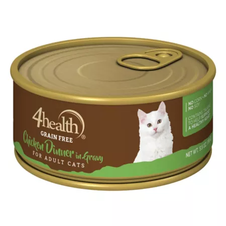 4health Grain-Free Adult Shredded Chicken Dinner in Gravy Recipe Wet Cat Food 5.5 oz. Wet Cat Food