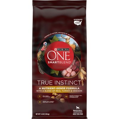 Purina ONE SmartBlend True Instinct Adult Natural Turkey & Venison Recipe Dry Dog Food Purina One has became one of my dogs Tootie and Buffy 's favorite food to eat