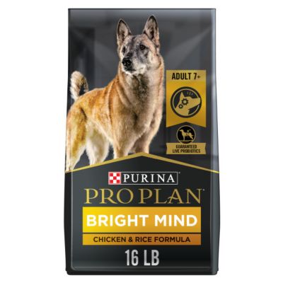 Purina Pro Plan Bright Mind Senior 7+ Brain Health Chicken and Rice Recipe Dry Dog Food Seniors kicking it!