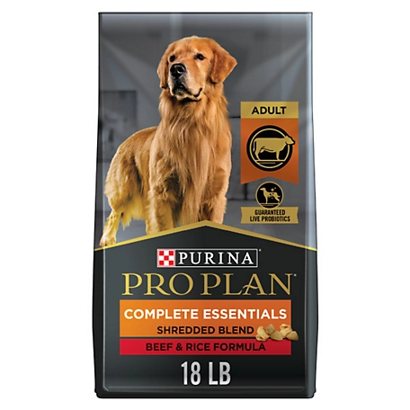 Purina Pro Plan High Protein Dog Food With Probiotics for Dogs, Shredded Blend Beef & Rice Formula