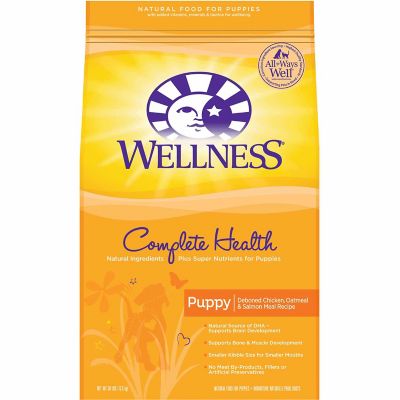 Wellness Complete Health Puppy Chicken, Oatmeal and Salmon Recipe Dry Dog Food Wellness Complete Health puppy food definitely provides a well balanced meal