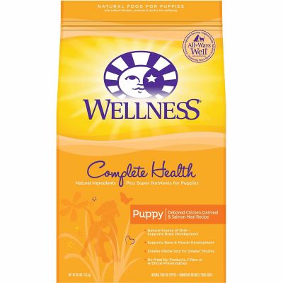 wellness complete health natural grain free dry dog food puppy chicken & salmon