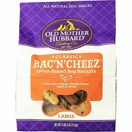 Old Mother Hubbard Classic Large Bacon and Cheese Flavor Oven-Baked Dog Biscuit Treats, 3.31 lb.