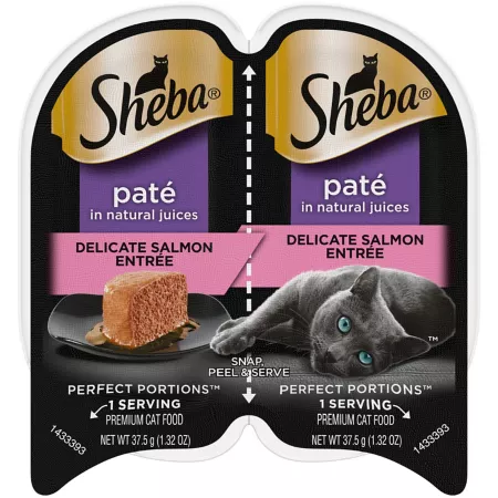 Sheba Adult Delicate Salmon Pate Wet Cat Food 2.6 oz 24 Tray Pack Wet Cat Food