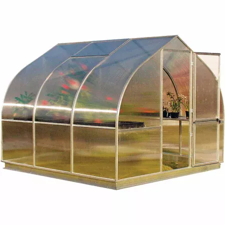 Exaco Riga 3 10 5/8 ft x 8 13/16 ft Greenhouse Kit with Base Hobby Greenhouses